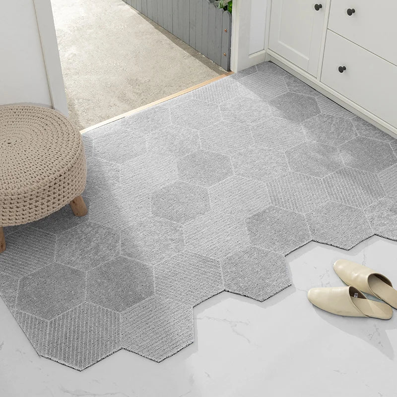 Light Grey Door Mat Large Carpet Indoor Outdoor Doormat Non-Slip Low-Profile Floor Mat Durable Trap Dirt Dust Front Door Rugs