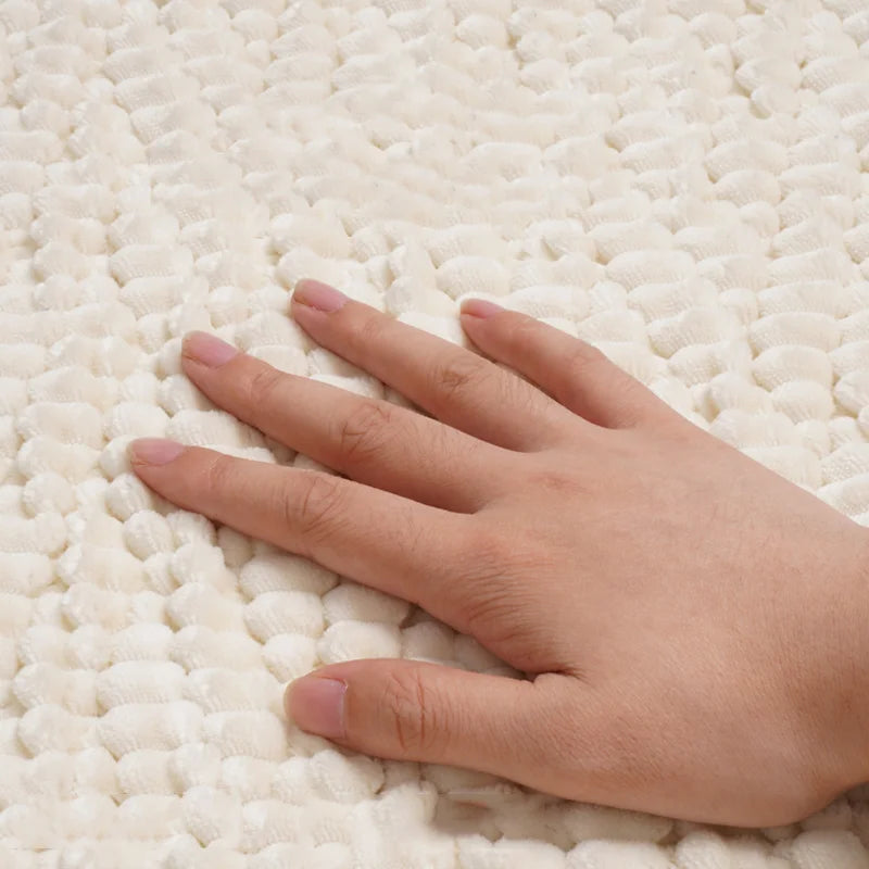 High-End Absorbent Floor Mat for Bathroom Luxury Solid Color Thickened Entrance Doormat Simple Square/oval Dust Removal Rugs
