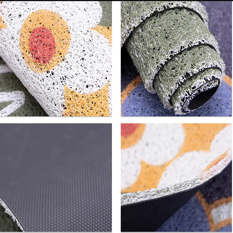 Light Grey Door Mat Large Carpet Indoor Outdoor Doormat Non-Slip Low-Profile Floor Mat Durable Trap Dirt Dust Front Door Rugs