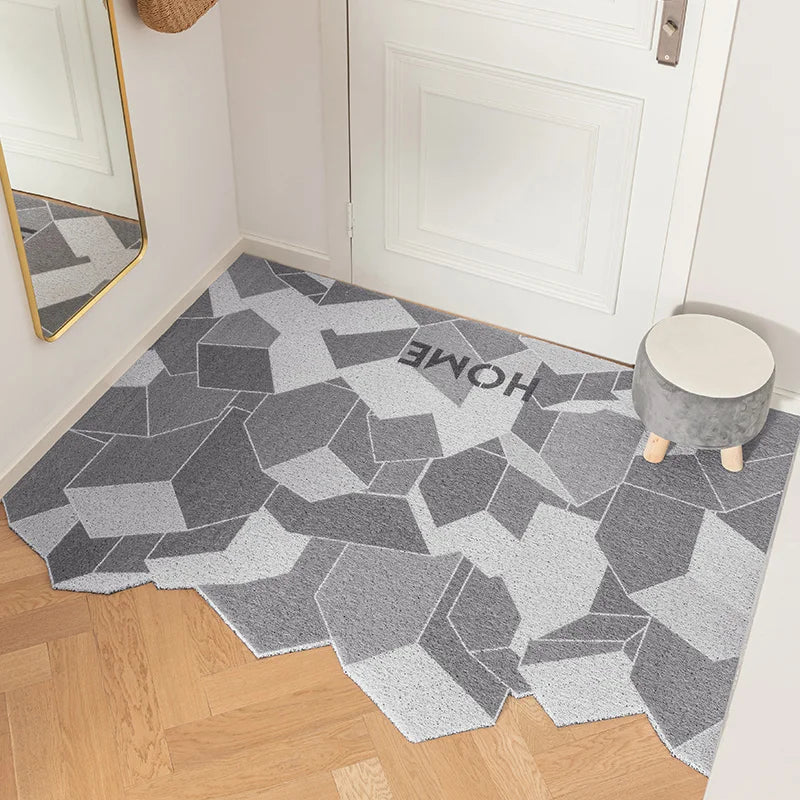 Light Grey Door Mat Large Carpet Indoor Outdoor Doormat Non-Slip Low-Profile Floor Mat Durable Trap Dirt Dust Front Door Rugs