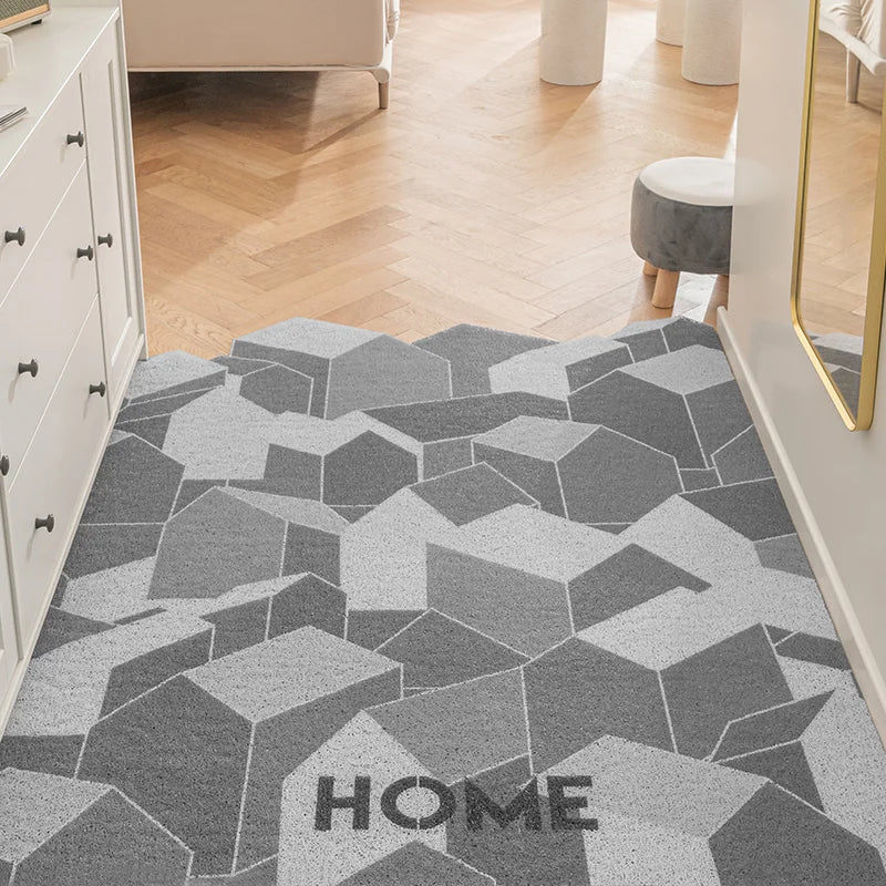 Light Grey Door Mat Large Carpet Indoor Outdoor Doormat Non-Slip Low-Profile Floor Mat Durable Trap Dirt Dust Front Door Rugs