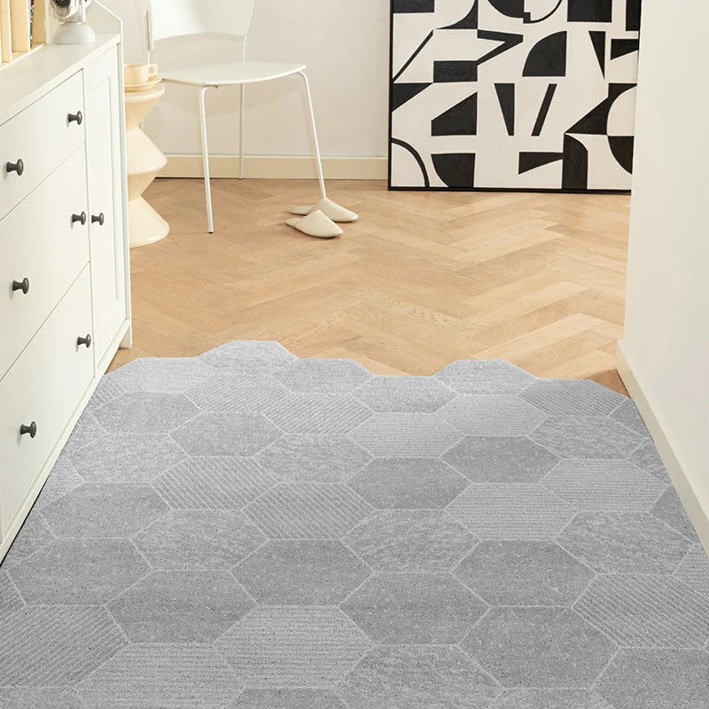 Light Grey Door Mat Large Carpet Indoor Outdoor Doormat Non-Slip Low-Profile Floor Mat Durable Trap Dirt Dust Front Door Rugs